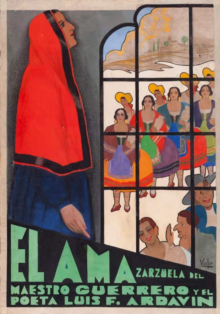 César Fernández Ardavín: "El ama" (cartel), hacia 1933. Archivo Guerrero
